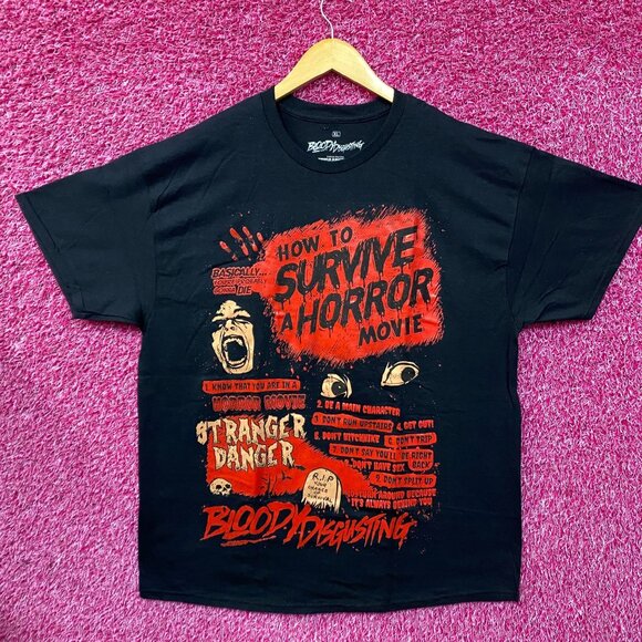 How To Survive A Horror Movie Bloody Disgusting T-Shirt XL - Picture 1 of 4